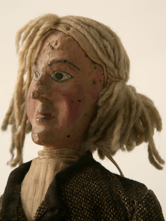 c.1910 Antique English Wooden Gentleman Doll 1