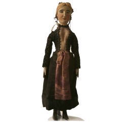 c.1910 Antique English Wooden Socialite Doll