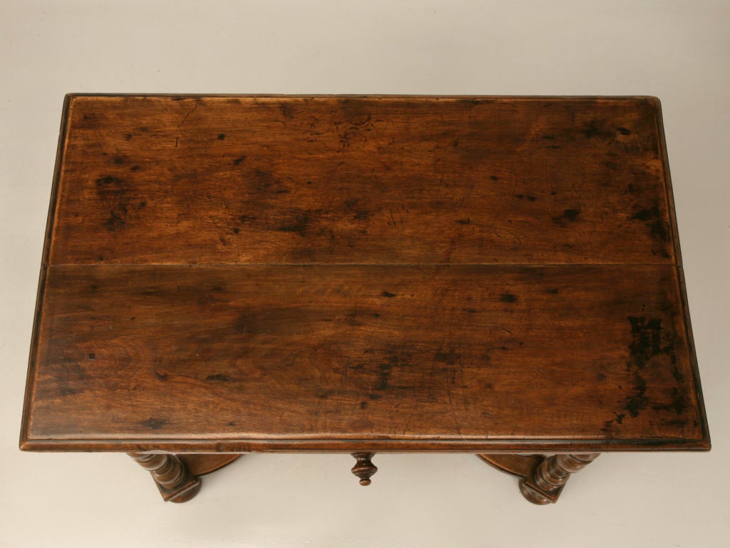 18th Century and Earlier c.1780 Antique French Walnut Writing Table w/Drawer