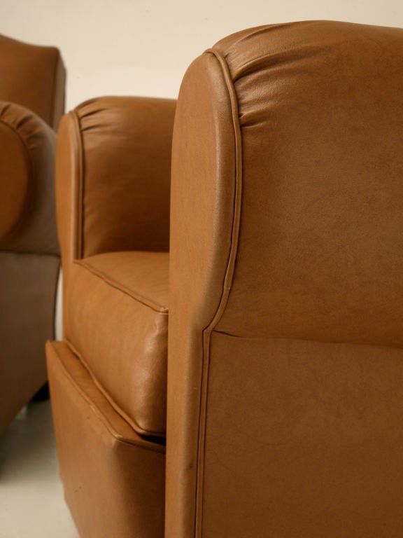 c.1950 Pair of Vintage French Moustache Back Club Chairs 1