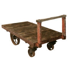 c.1900 Original French Industrial Railroad Cart 7