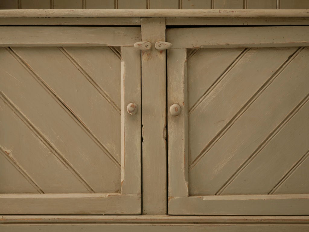 19th Century c.1890 Antique Irish Painted Pine Hutch