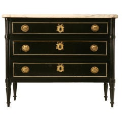 c.1850 Antique French Louis XVI Commode w/Brass Trim