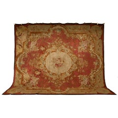Palatial Original Antique French Aubusson Rug