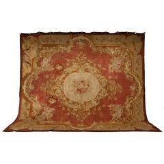 Palatial Original Vintage French Aubusson Rug