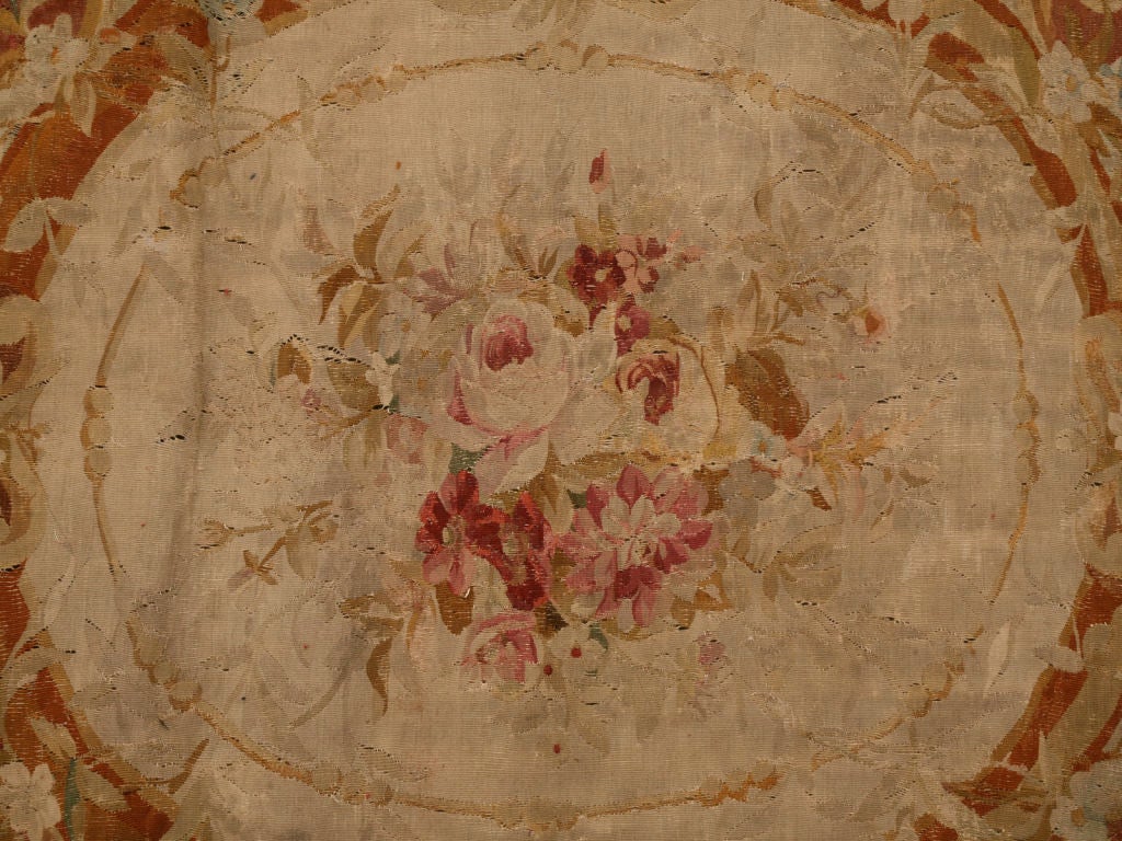 Hand-Crafted Palatial Original Antique French Aubusson Rug For Sale
