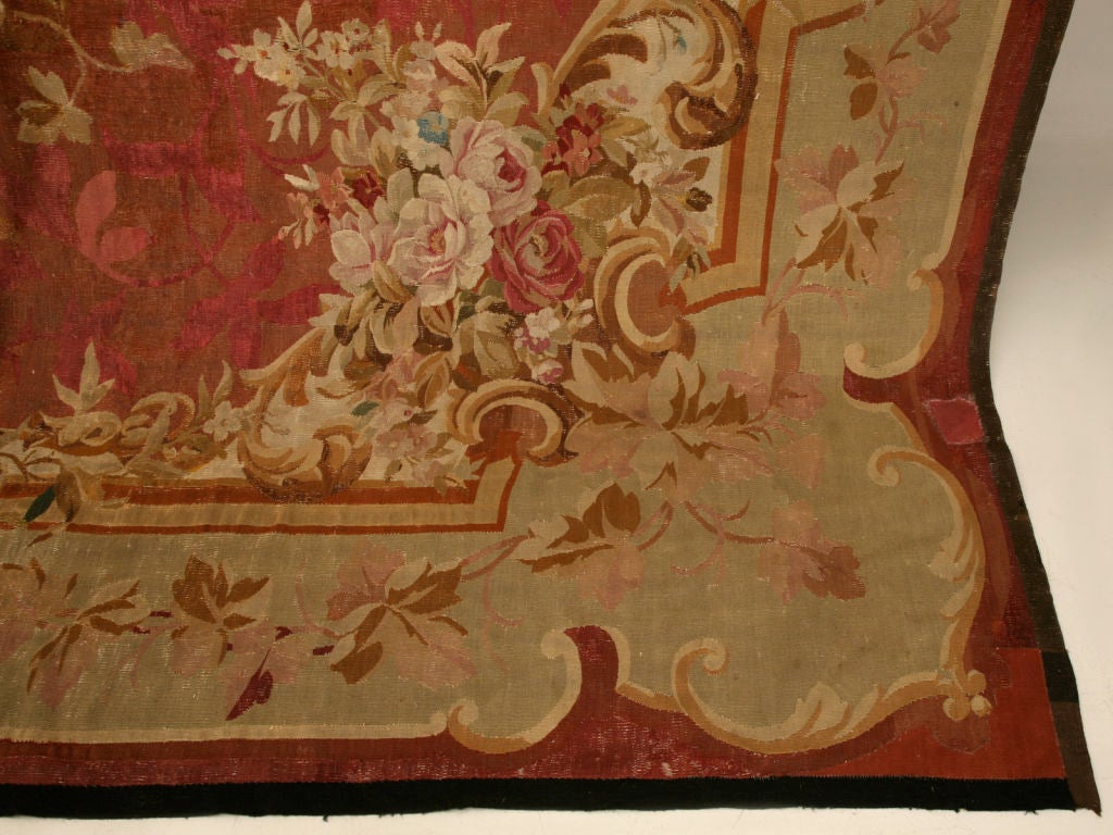 19th Century Palatial Original Antique French Aubusson Rug For Sale