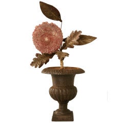 Handmade French Folk Art Flower in Urn