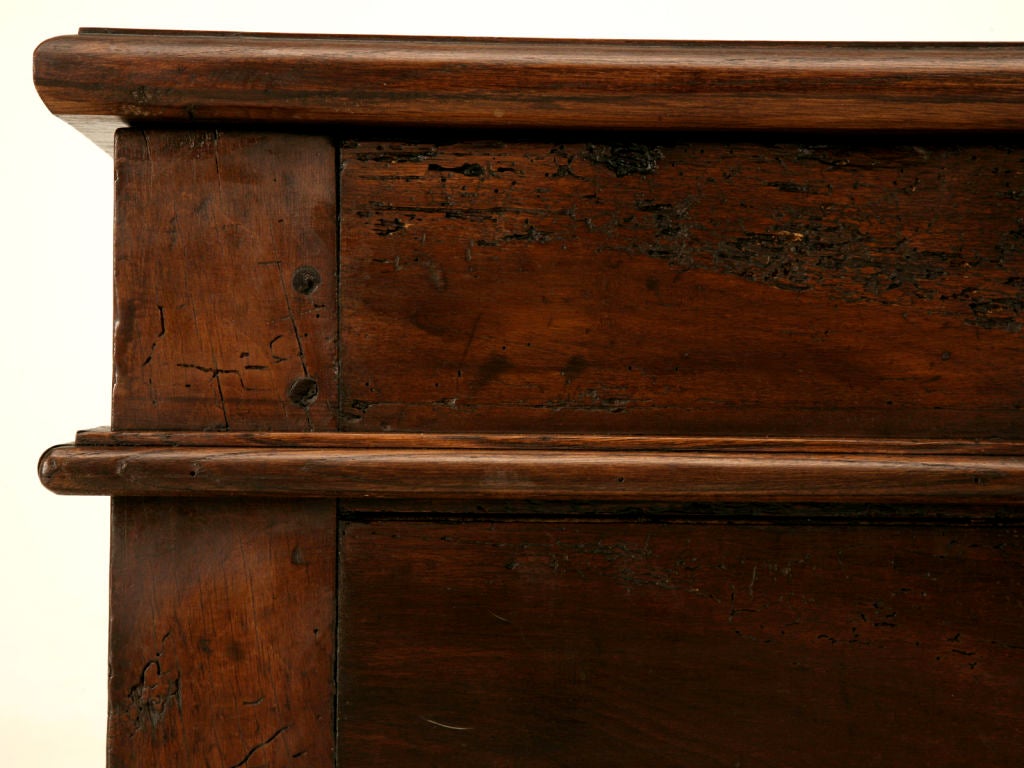 18th Century and Earlier Original 18th C. Antique French White Oak and Walnut Coffer