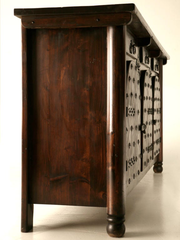 Spanish Pine 3 over 3 Buffet w/Rustic Design Elements