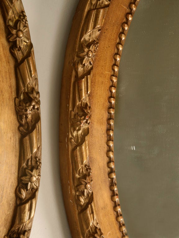 c.1860 Pair of Antique French Carved & Gilded Mirrors/Frames 3