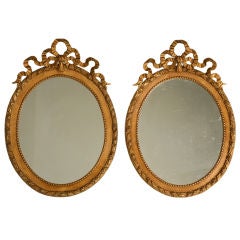 c.1860 Pair of Antique French Carved & Gilded Mirrors/Frames