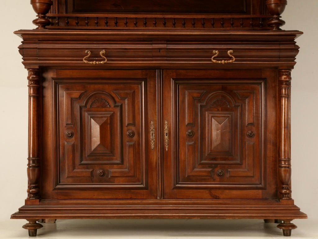 c.1880 French Henri II Walnut Cupboard or Hunt Cabinet 5
