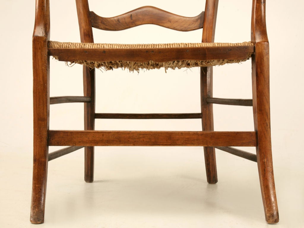 Unusual Original Antique Country French Cherrywood Fauteuil 4