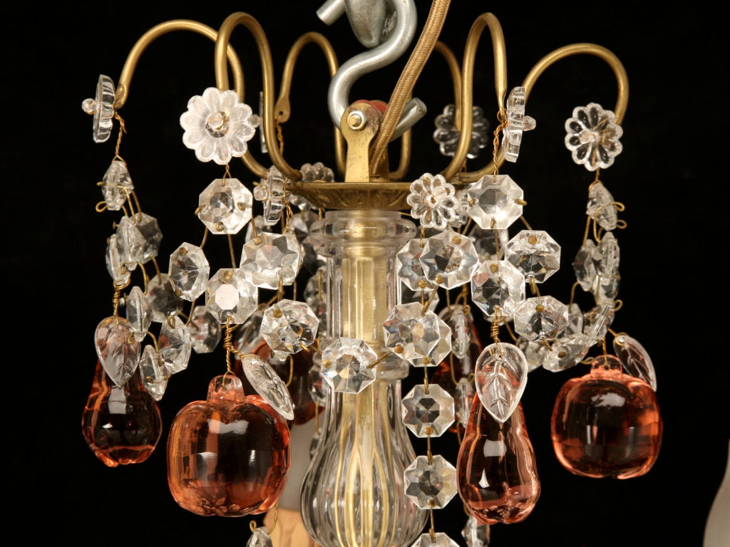 Petite Dusty Rose Fruit & Crystal 4 Light Chandelier