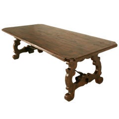 Custom Italian/Spanish White Oak Farm Style Dining Table w/Fleur de Lys 8