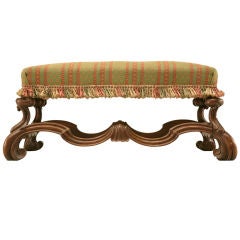 Used C 1790 Italian Hand-Carved Walnut Bench