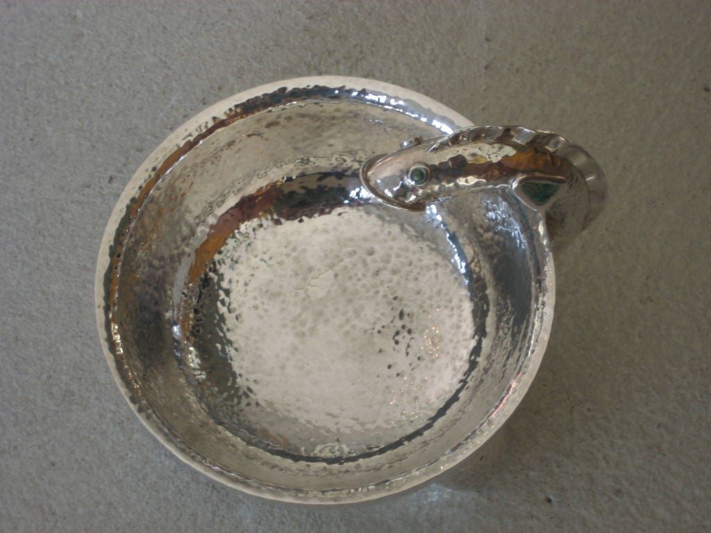 Los Castillos Silverplate Hammered Fish Bowl