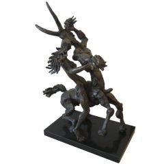 Mid-Century Bronze Sculpture Satyre 
Nymph