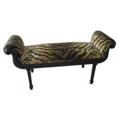 Neoclassical Style Carved Wood Bench