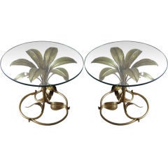 Pair of Gilt Metal Lotus Tables