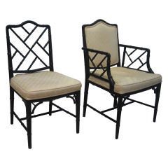 Set of 6 Faux Bamboo Black  Chairs