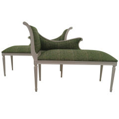 Pair of White Lacquer Hollywood Regency Benches