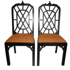 Pair of Chinese Chippendale Style Chairs