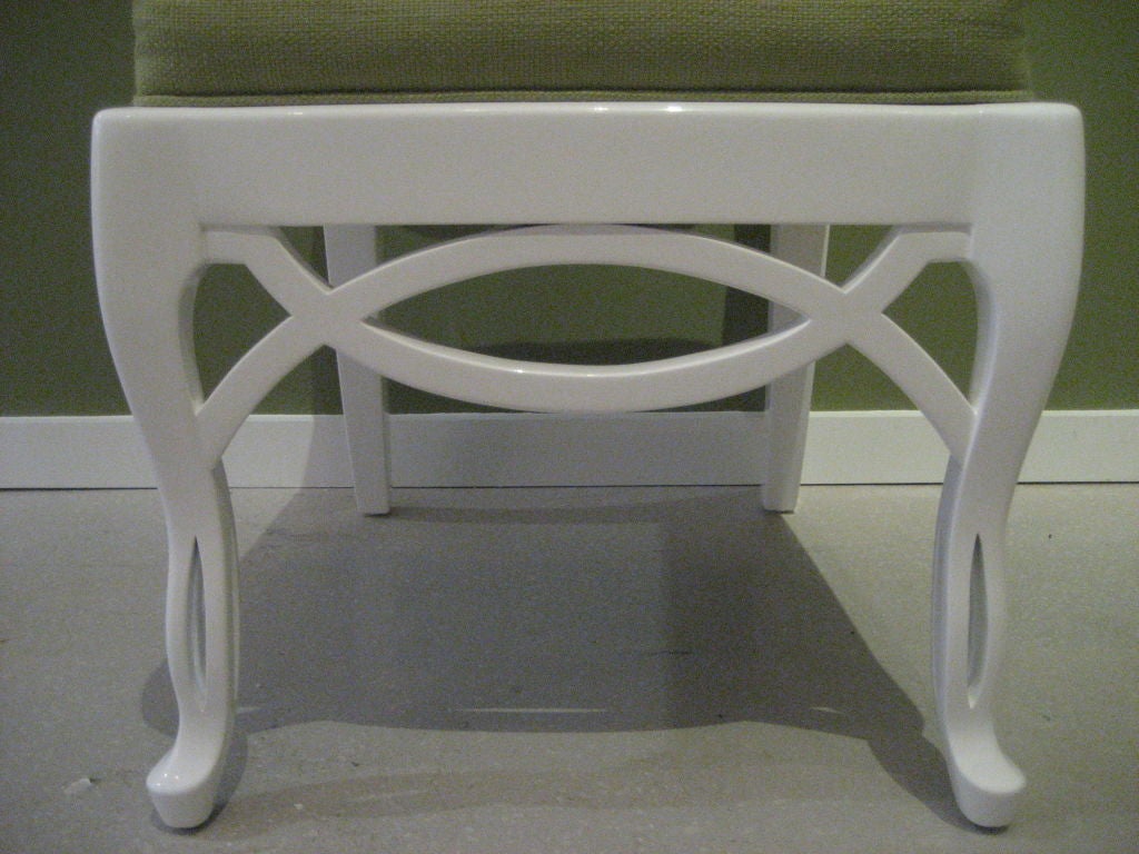 Mid-20th Century Set of Francis Elkins  White Lacquered Dining Chairs