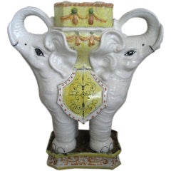 Glazed Terra-cotta Elephant Garden Seat