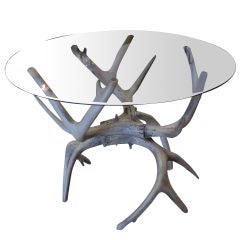 Antler Circular Table with Glass Top