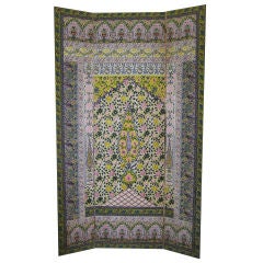 Tall Whimscal Screen Covered in Paisley Fabric