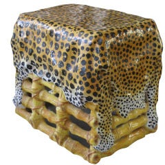 Italian  Leopard  Faux Bamboo  Garden Seat