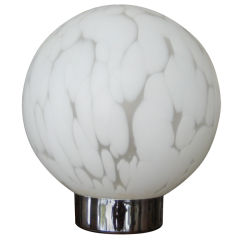 Mid Century Modern Murano White Globe Lamp