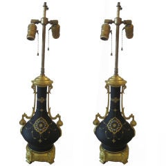 Antique Pair of Victorian Aesthetic Movement Lamps