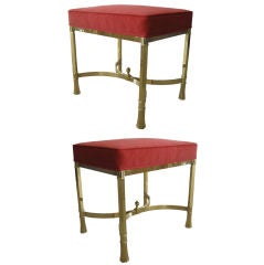 Pair of Brass Mid Century Benches