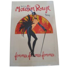 Vintage Moulin Rouge  Lithograph