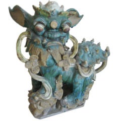 Glazed Terra Cotta Asian  Foo Dog