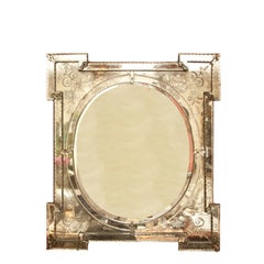 Vintage A Rectangular French Venetian Mirror