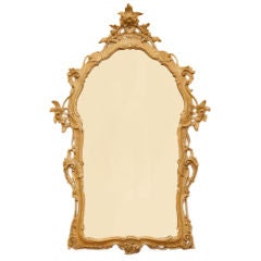 A Venetian Carved and Painted Wood Rococo Mirror