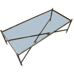 French Coffee Table With Bevelled Smoke Glass Top