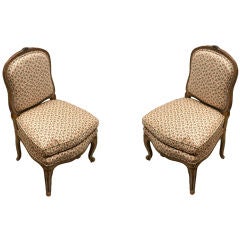Pair of French Louis XV Style Slipper Chairs