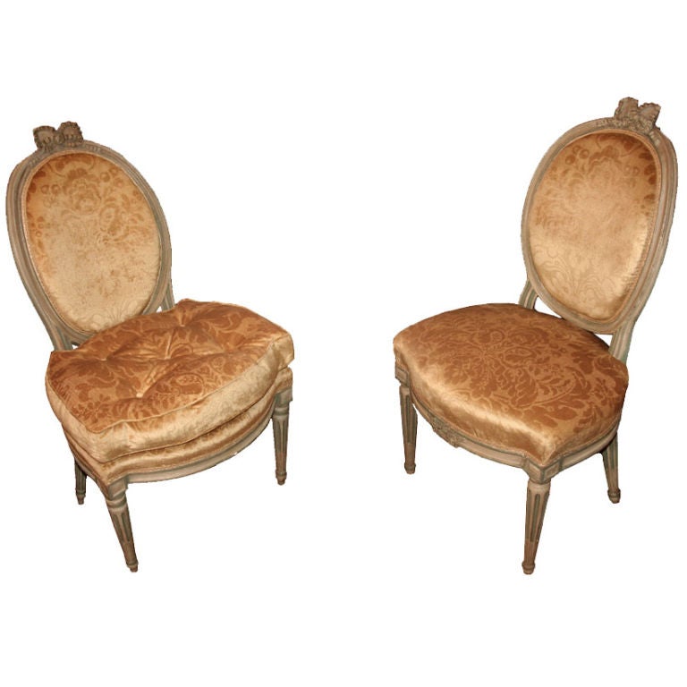 A Pair of French Louis XVI Style Side Chairs
