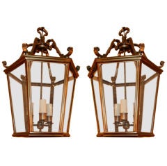 A Pair of French Bronze Lanterns