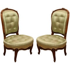 A Pair of French Louis XVI Style Slipper Chairs