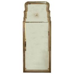 Vintage A Vertical Rectangular Queen Anne Style Looking Glass