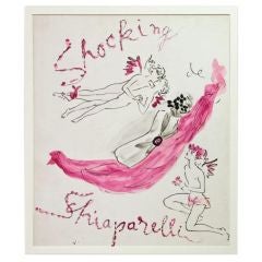 Vintage Schiaparelli Fragrance “Shocking” Illustration by Marcel Vertes