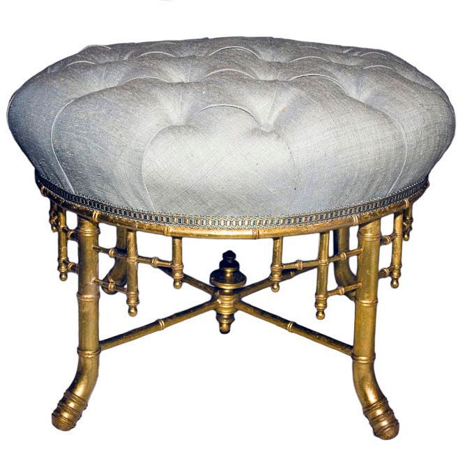 A French Napoleon III Style Faux Bamboo Ottoman