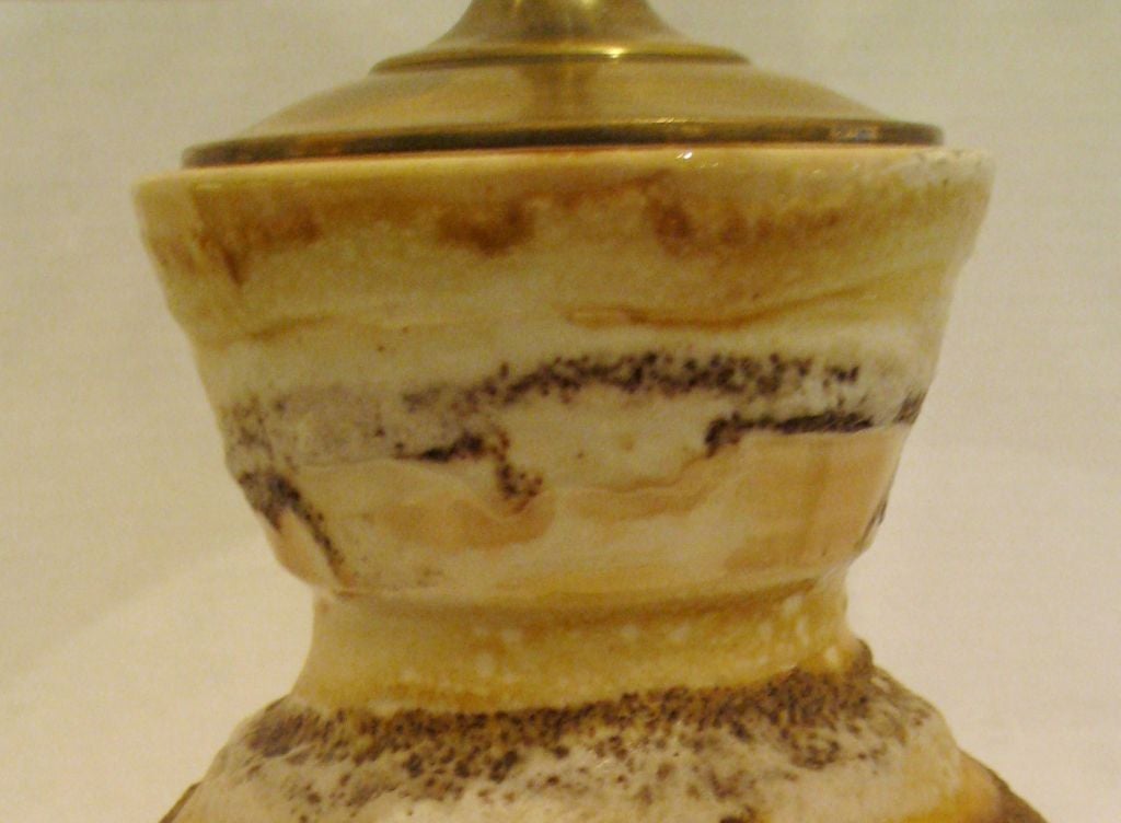 Late 20th Century Lava Glazed  Ceramic Lamp For Sale