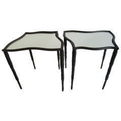 Pair of Brutal Mirrored Top Tables